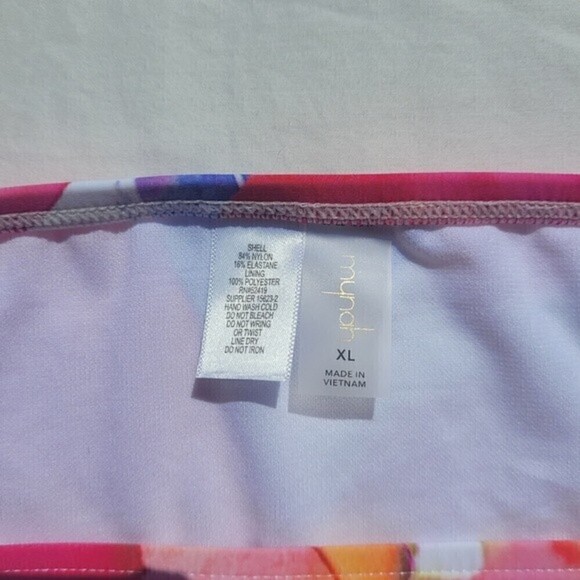 Mynah Pink Flora Print Hipster Bikini Bottom - Picture 3 of 4